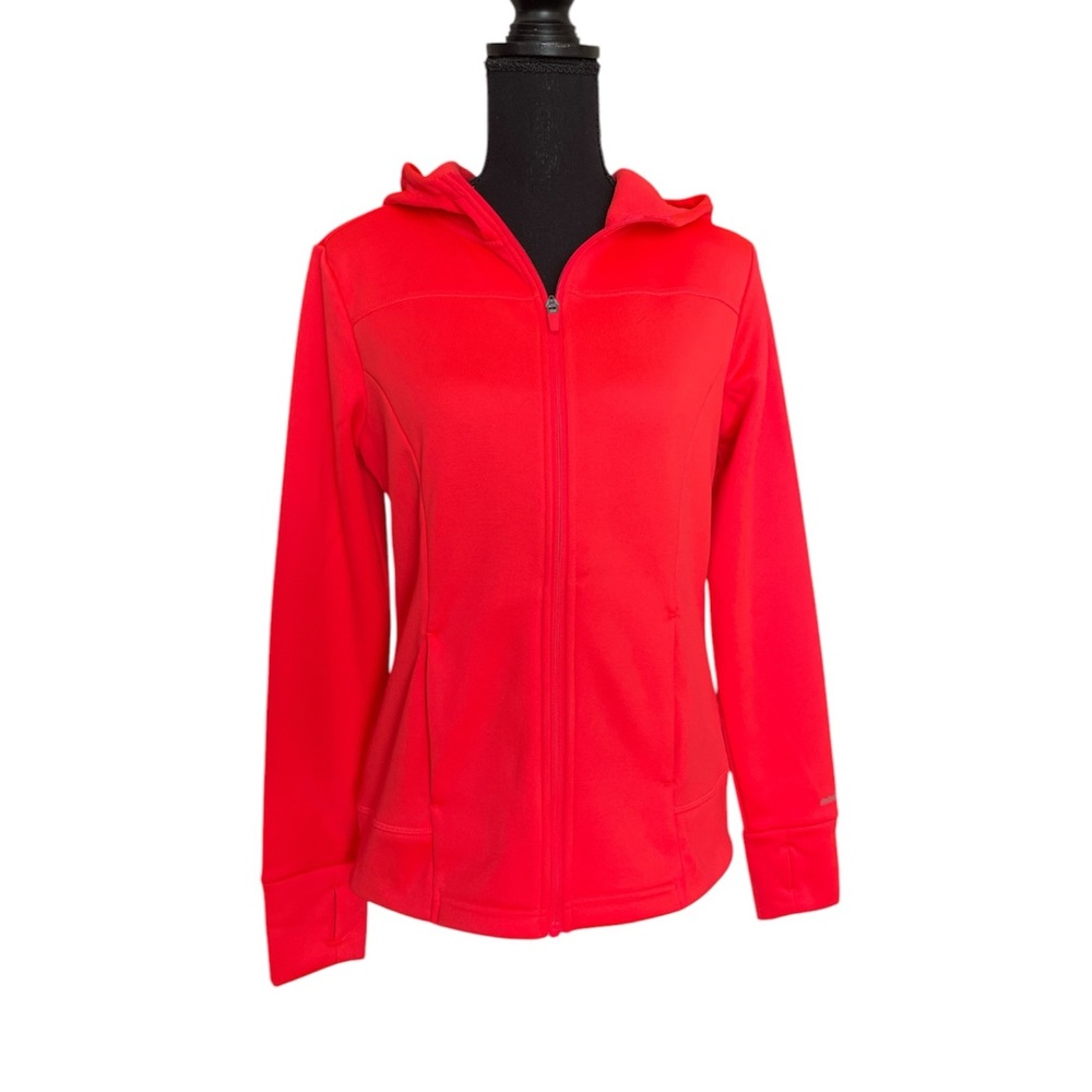 Orange Long Sleeve Full Zip Hooded Sweatshirt